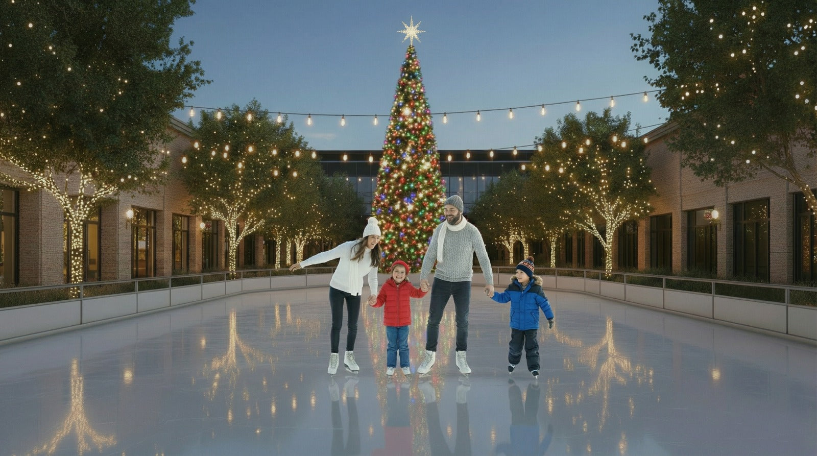 30 min Patinaje Paquete Familiar en Pista Pueblo Serena (4 personas)